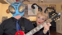 Toyah and Robert Fripp performing in their kitchen
