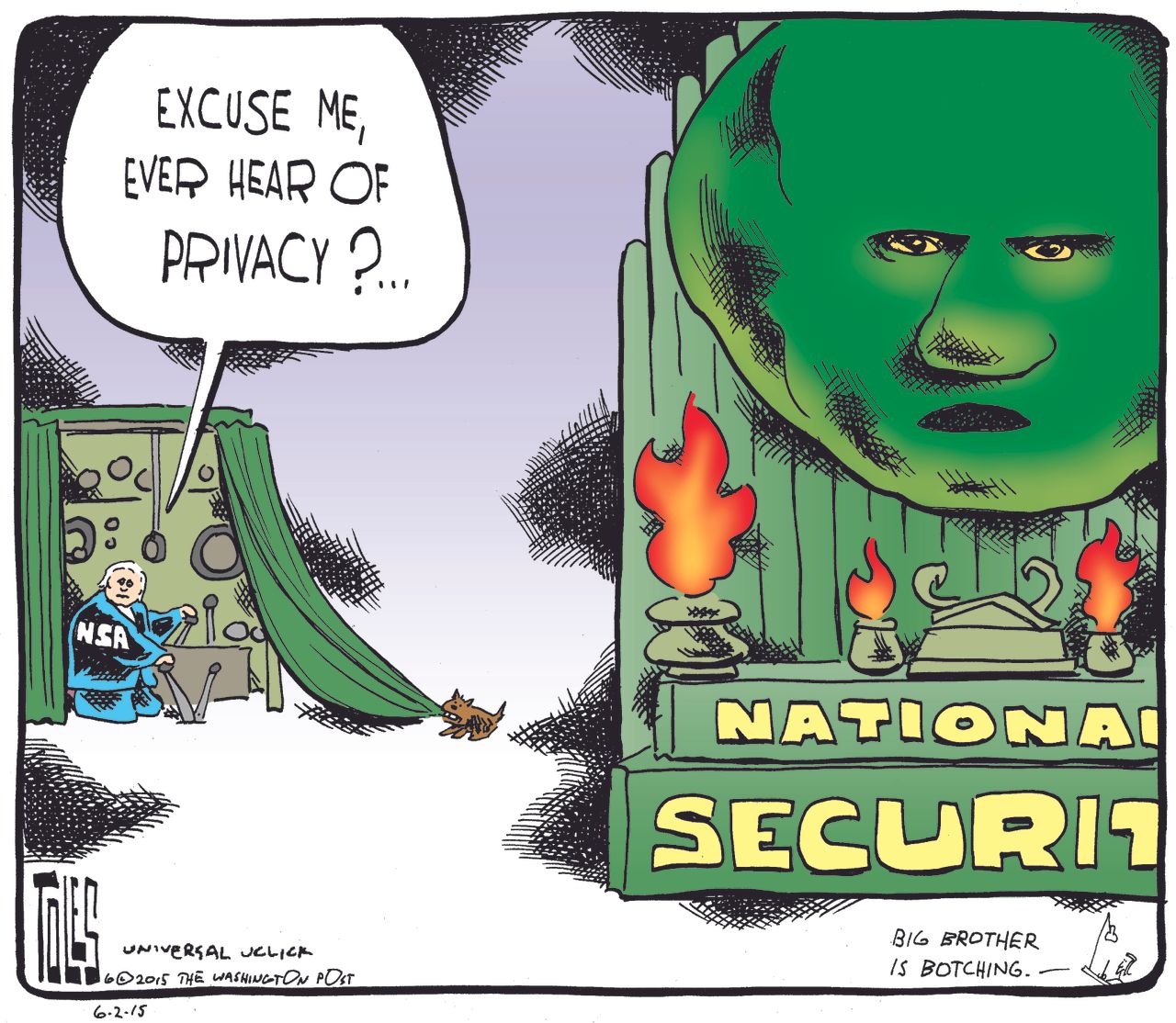 Political cartoon U.S. NSA Surveillance