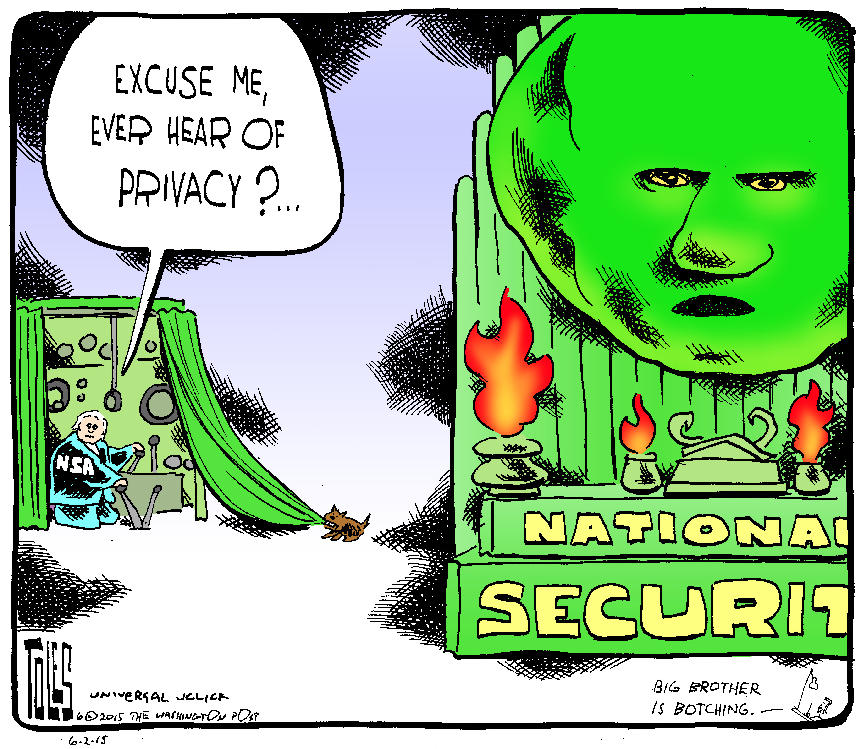 Political cartoon U.S. NSA Surveillance