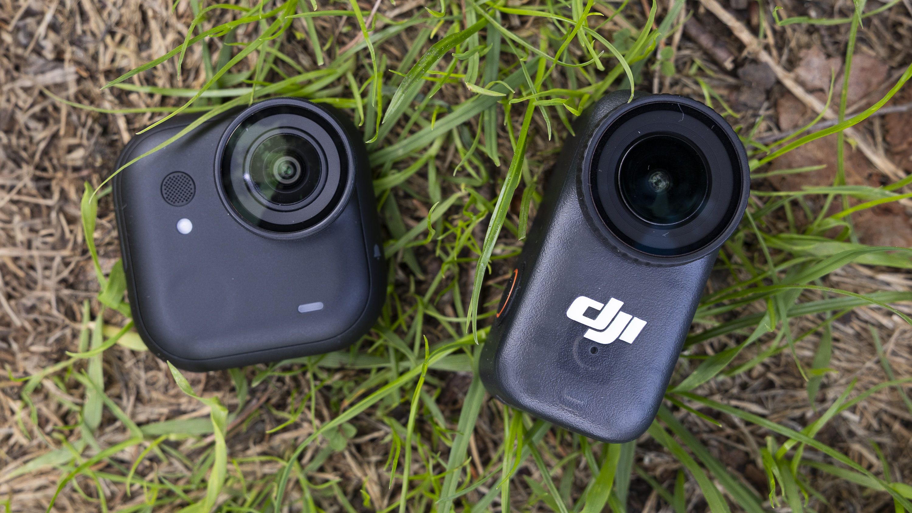 The Insta360 Go Ultra and DJI Osmo Nano next to each other