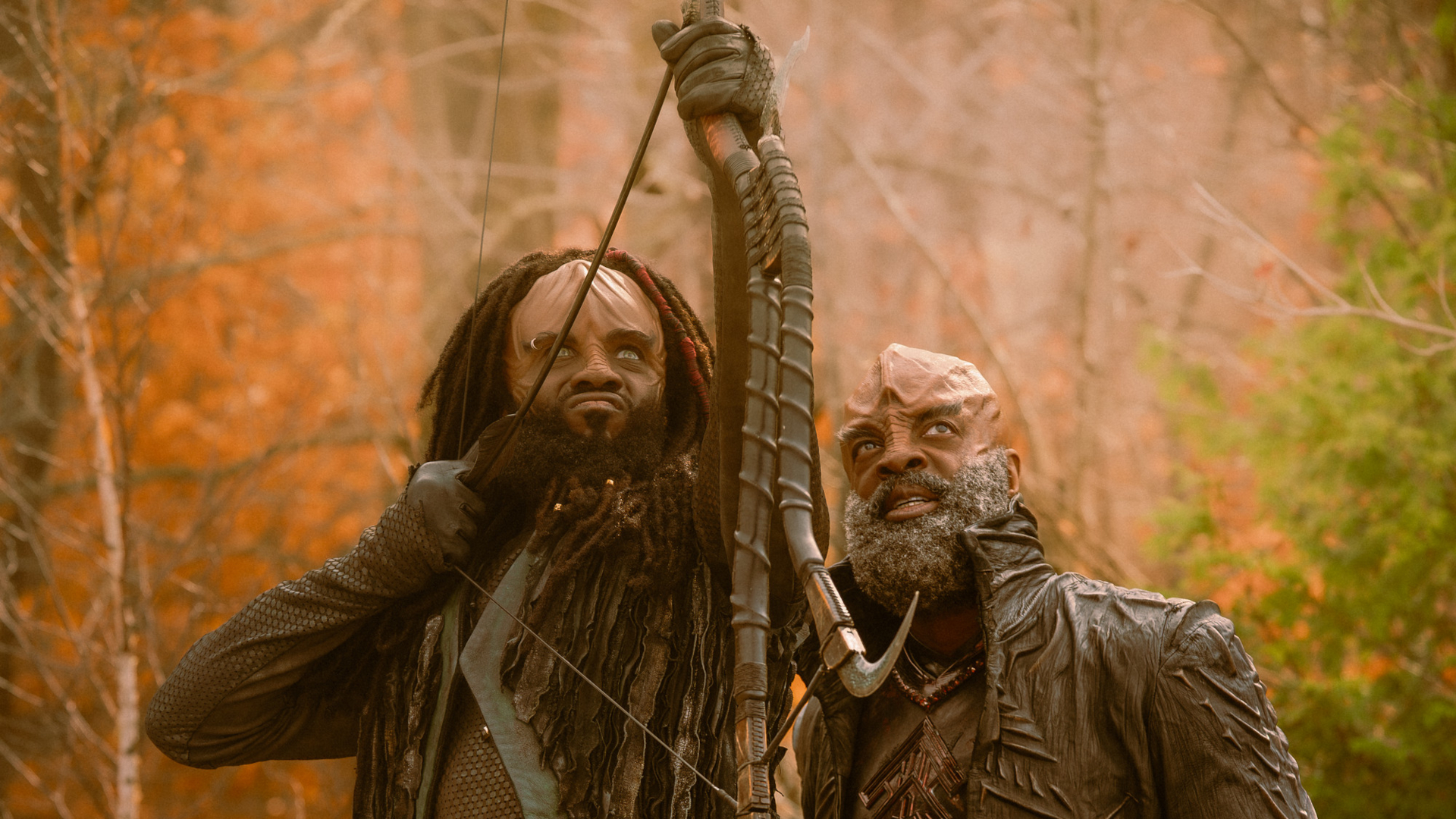 Karim Dian&amp;Egrave; as Jay-Den and Martin Roach as Drekol in Star Trek: Starfleet Academy, episode 4, season 1, streaming on Paramount+, 3035. Photo Credit: Brooke Palmer/Paramount+.