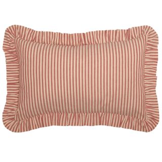 stripe red cushion with frill