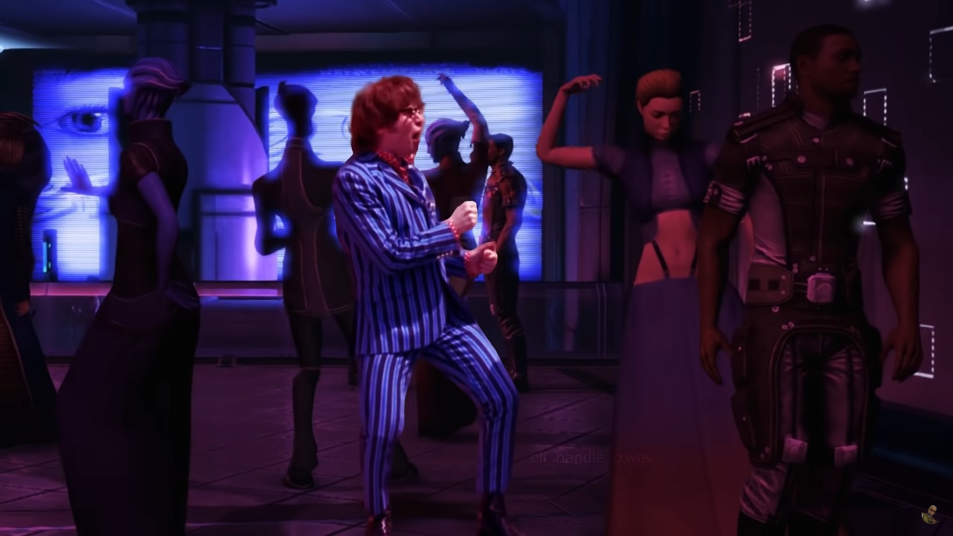 Austin Powers dancing in Mass Effect.