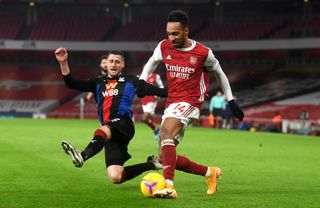 Pierre-Emerick Aubameyang had an early opportunity for Arsena
