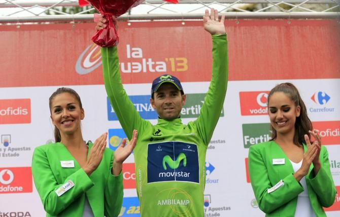 Alejandro Valverde (Movistar) leads the Vuelta points classification after stage 14