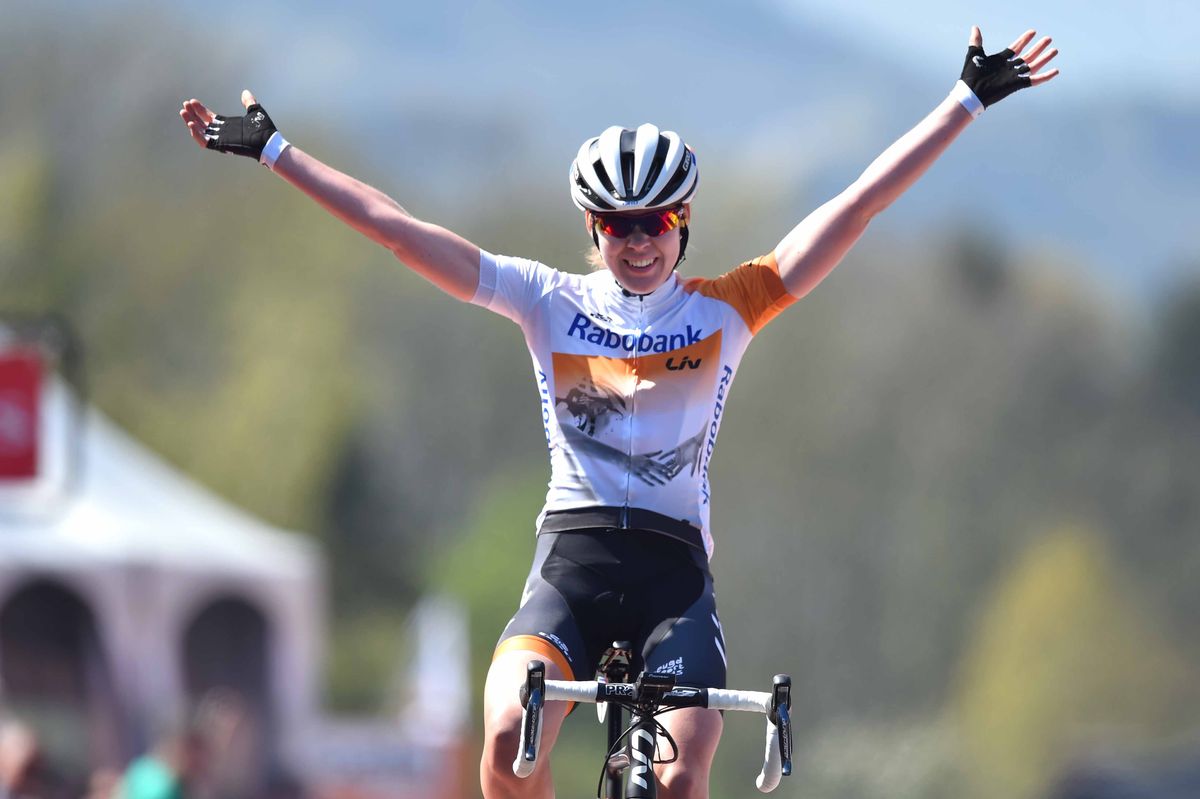 Anna van der Breggen (Rabo-Liv) wins the women's Fl&egrave;che Wallonne world cup
