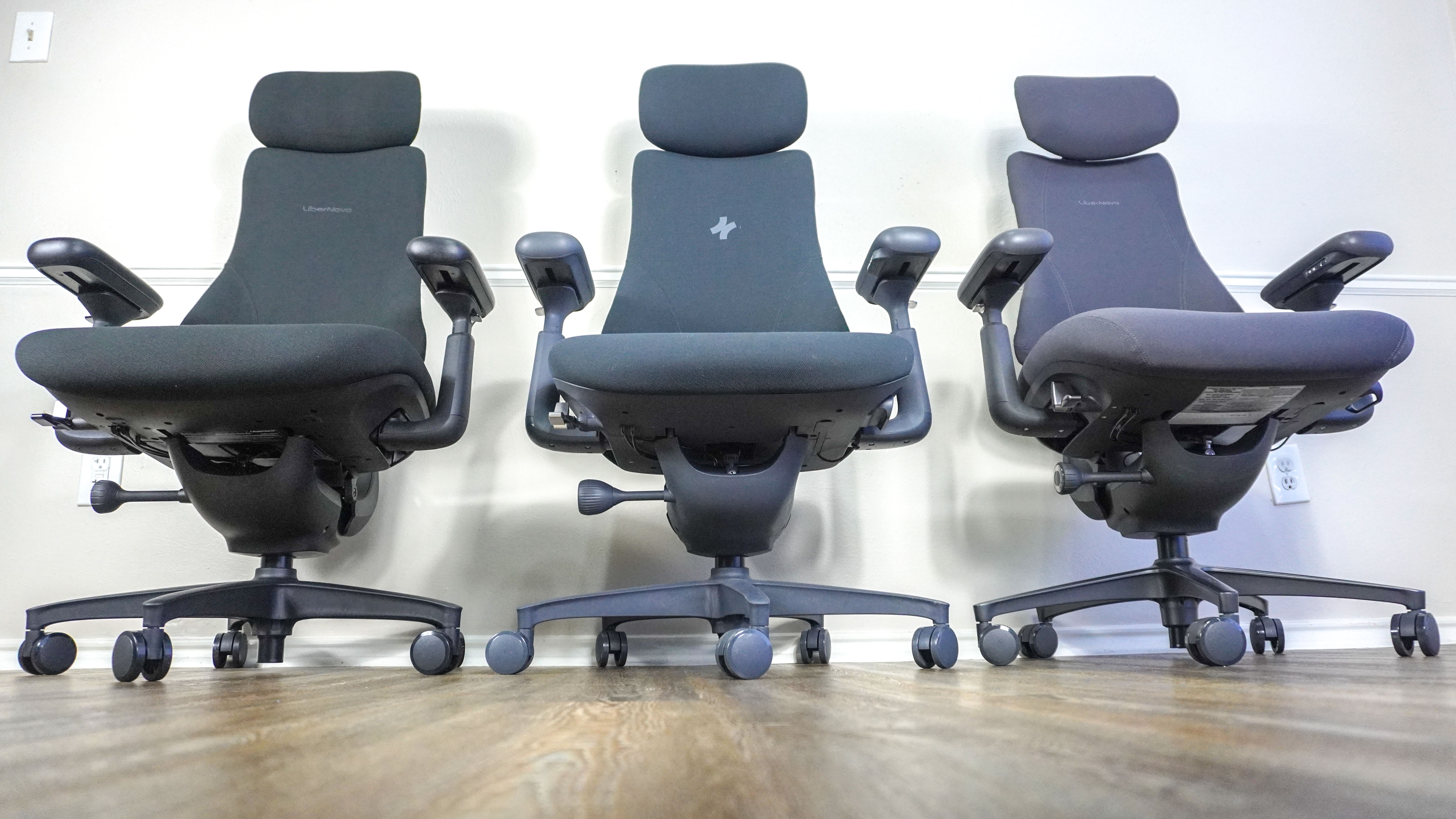 The LiberNovo Omni, Omni SE and Omni Pro seen from below showing off their frames and casters