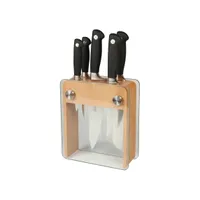 Mercer Culinary Genesis 6-Piece Wood Glass Knife Block Set