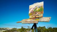 Best oil paint canvas set against blue sky