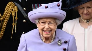 EDINBURGH, SCOTLAND - JUNE 28: Queen Elizabeth II attends an Armed Forces Act of Loyalty Parade at the Palace of Holyroodhouse on June 28, 2022 in Edinburgh, United Kingdom. Members of the Royal Family are spending a Royal Week in Scotland, carrying out a number of engagements between Monday June 27 and Friday July 01, 2022.