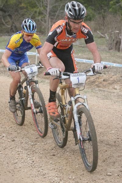 Leading Trent Lowe (Subaru) in the short track