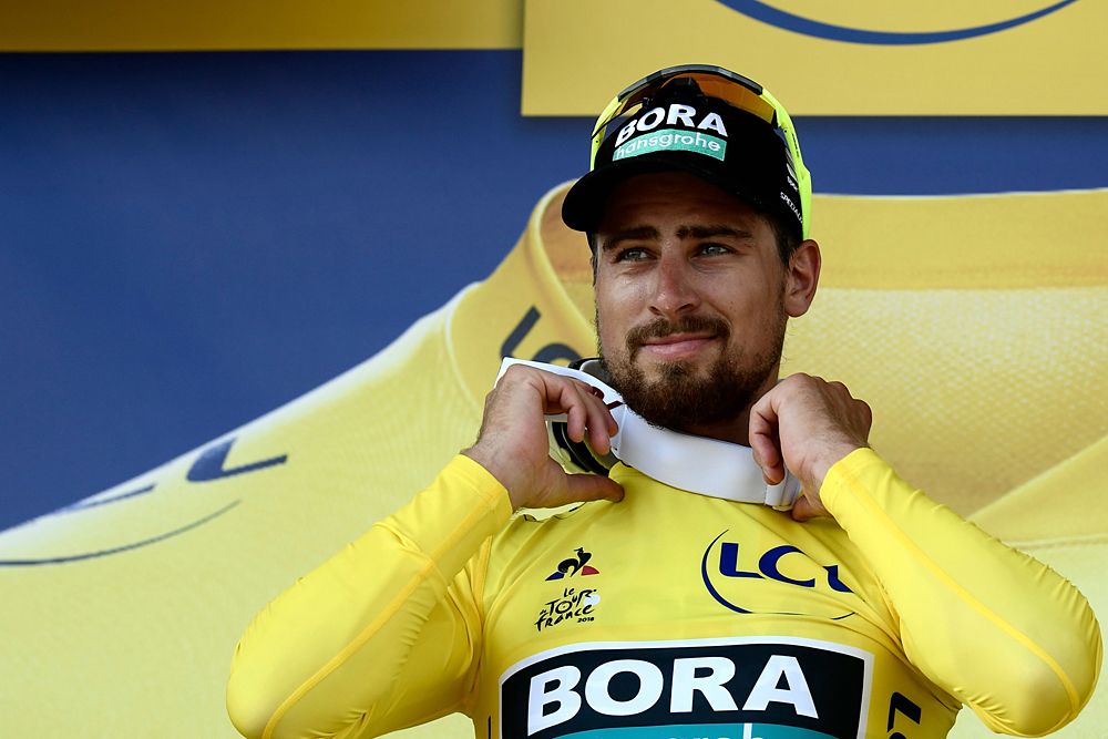 Peter Sagan (Bora-Hansgrohe) leads the Tour de France after stage 2