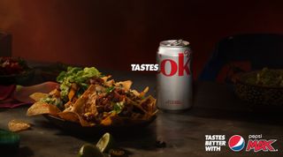 An advert for Pepsi Max Australia that shows a Coca-Cola can with the phrase 'OK' visible