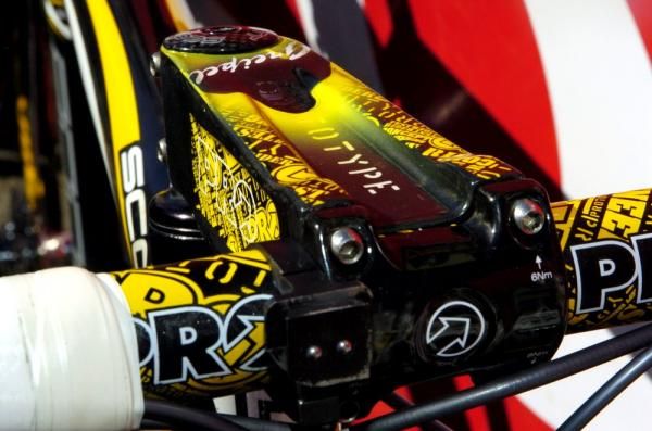 Andre Greipel's Pro stem might be marked prototype, but that's actually no longer the case. The ultra rigid stem was introduced into Pro's production line last year in its Vibe range.