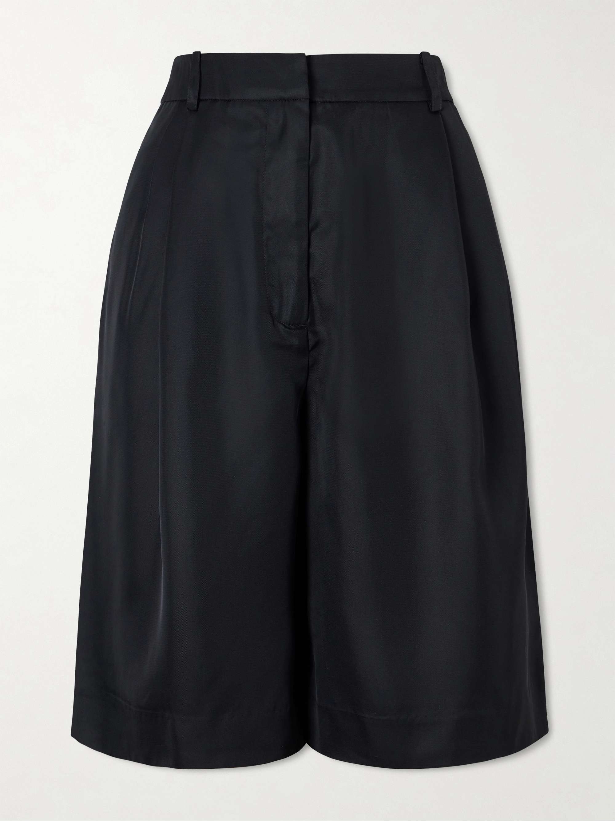 Marfa Pleated Twill Bermuda Shorts
