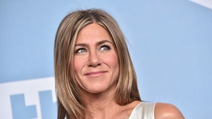 Jennifer Aniston, winner of Outstanding Performance by a Female Actor in a Drama Series for 'The Morning Show', poses in the press room during the 26th Annual Screen Actors Guild Awards at The Shrine Auditorium on January 19, 2020 in Los Angeles, California