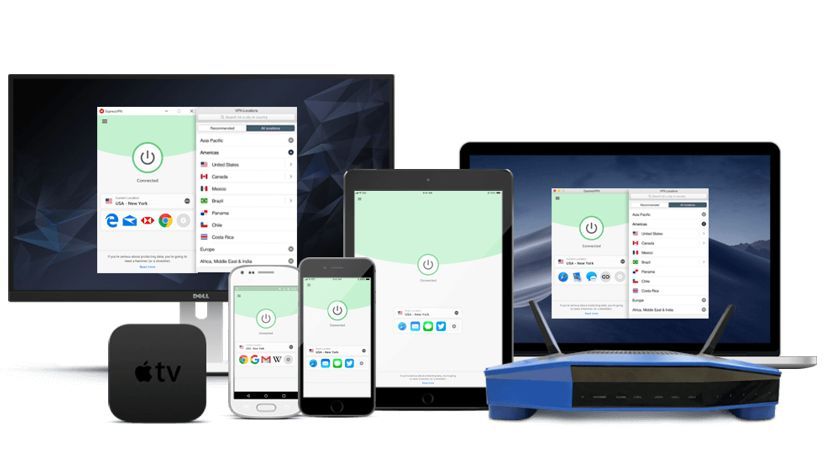 ExpressVPN apps running on multiple devices