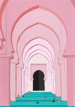 pink coloured wall art print by helo birdie from etsy