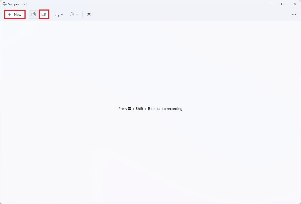 Snipping Tool app screen recording