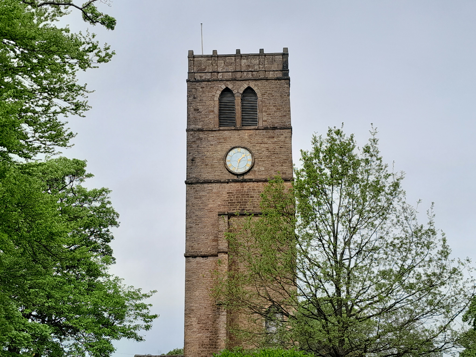Samsung Galaxy A13 camera sample showing a church tower close up in the day
