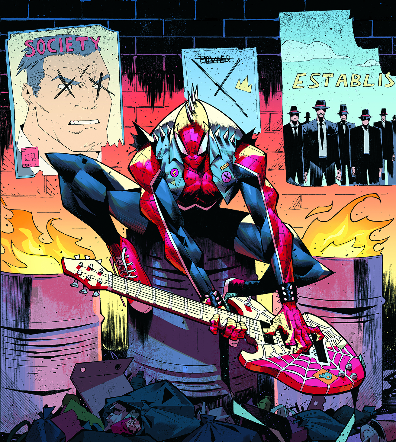 Ilustración de Spider-Punk Marvel Snapcard Trabajo en progreso