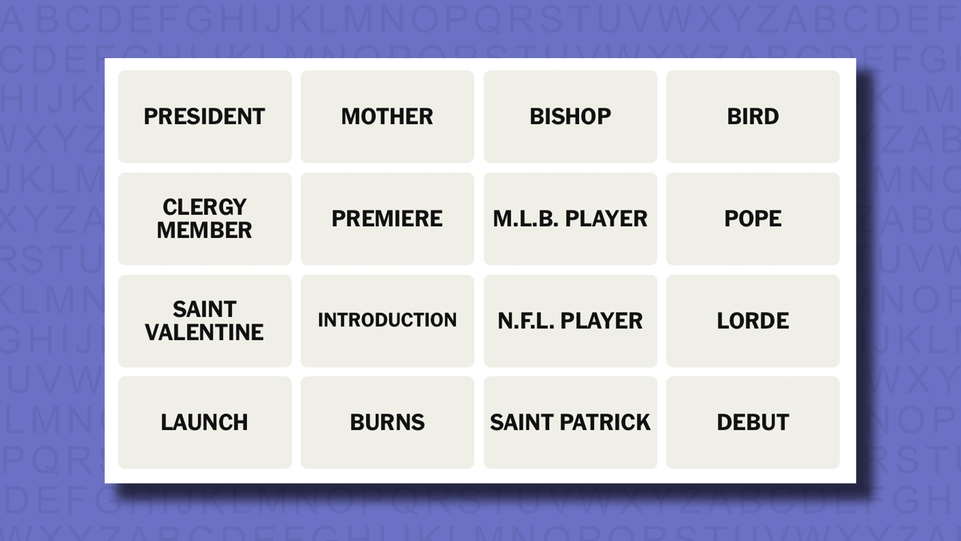 NYT Connections hints for game 813 on a purple background