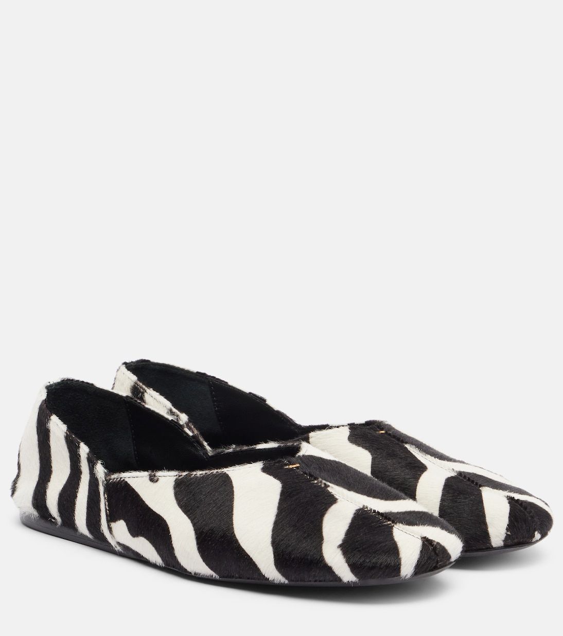 Jane Zebra-Print Calf Hair Ballet Flats