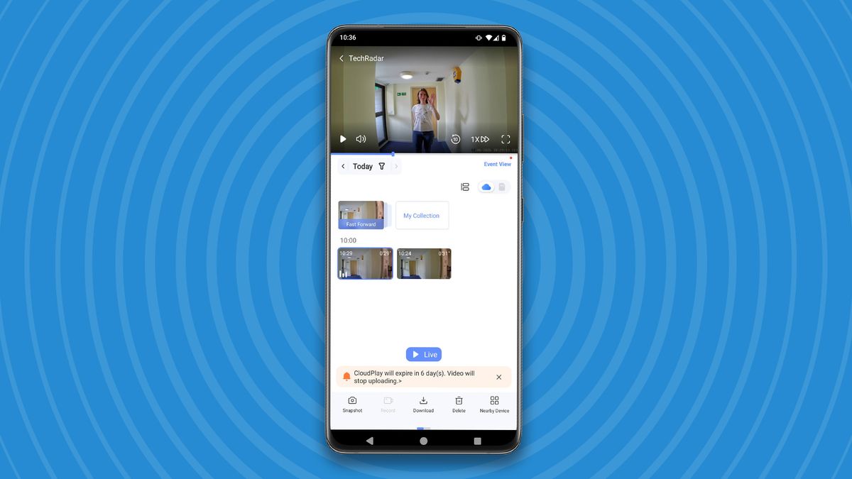 Recordings in Ezviz app