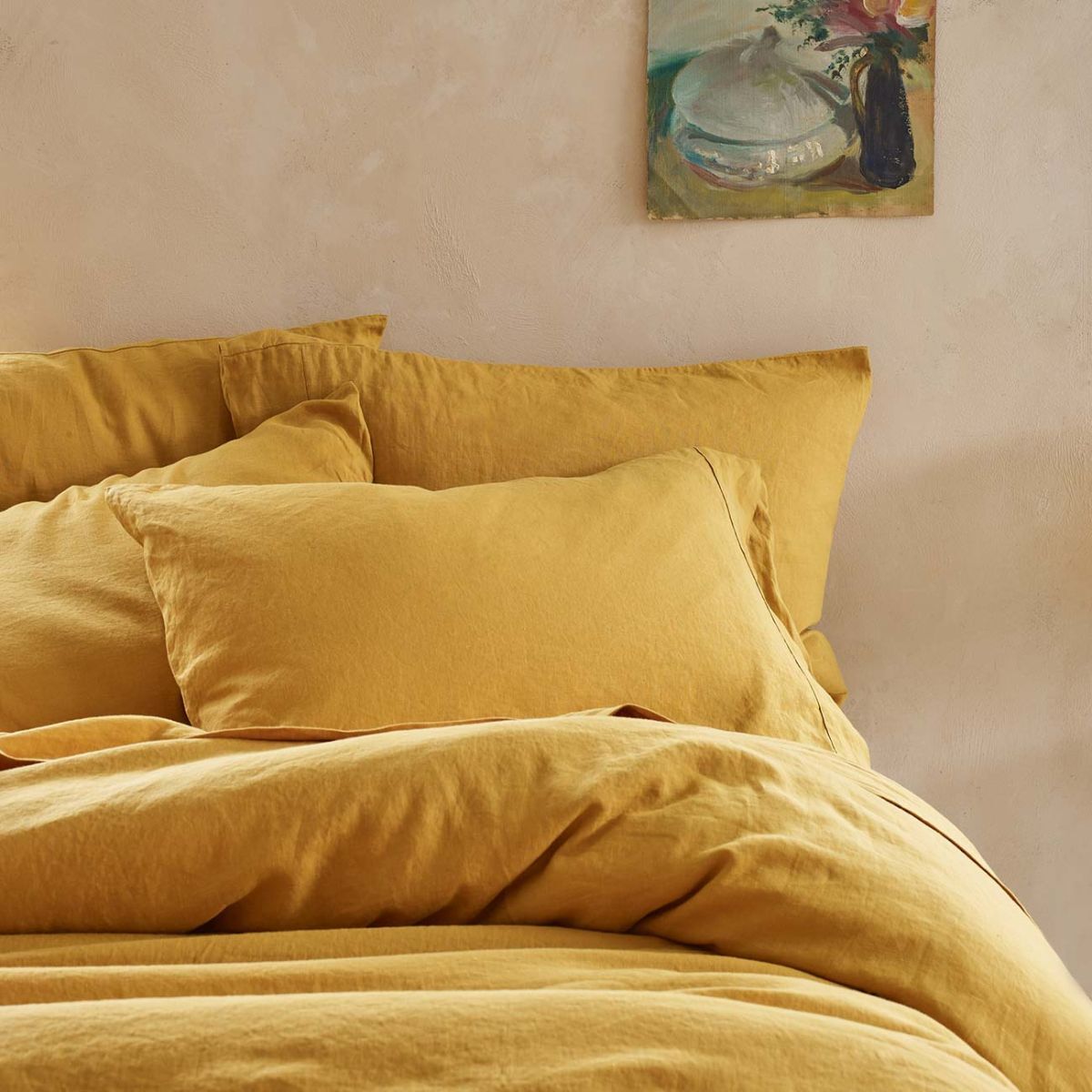 Piglet in bed yellow bedding