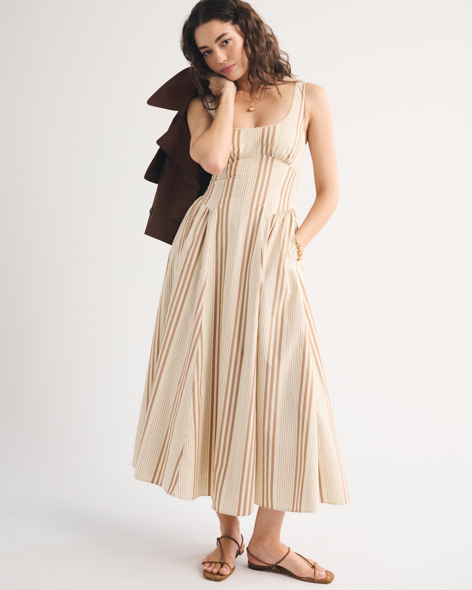 100% Cotton A&amp;amp;f Bra-Free Dylan Midi Dress