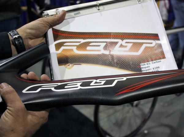 Calfee also does repairs on other makes of carbon fiber frames with some impressive-looking results.