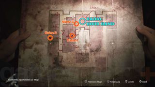 Map locations of the valves and radio for the Silent Hill 2 radio puzzle