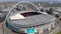 An aerial view of Wembley Stadium