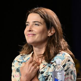 Actress Cobie Smulders speaks onstage during "Agents of S.H.I.E.L.D" Q&A session during the 2024 Dragon Con at Atlanta Marriott Marquis on August 31, 2024 in Atlanta, Georgia.