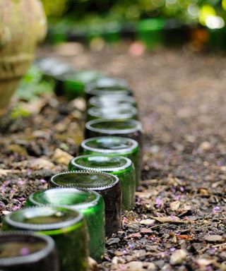 bottles used as garden edging