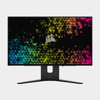 Corsair Xeneon 27QHD240 monitor with grey backdrop