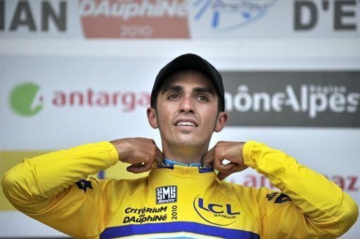 The first yellow jersey of the Crit&eacute;rium du Dauphin&eacute; went to Contador