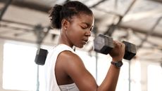 Woman doing a dumbbell curl