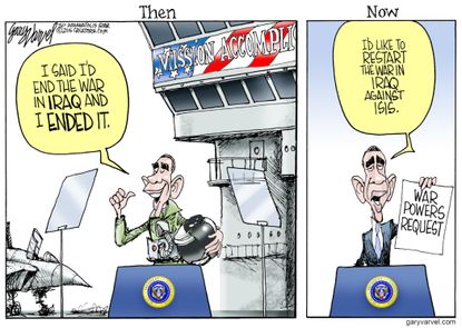 Obama cartoon World Iraq