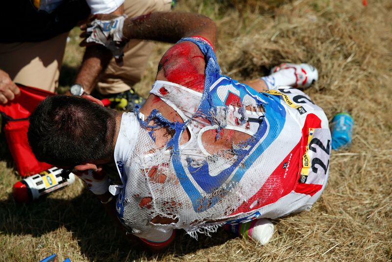 William Bonnet (FDJ) lost a lot of skin