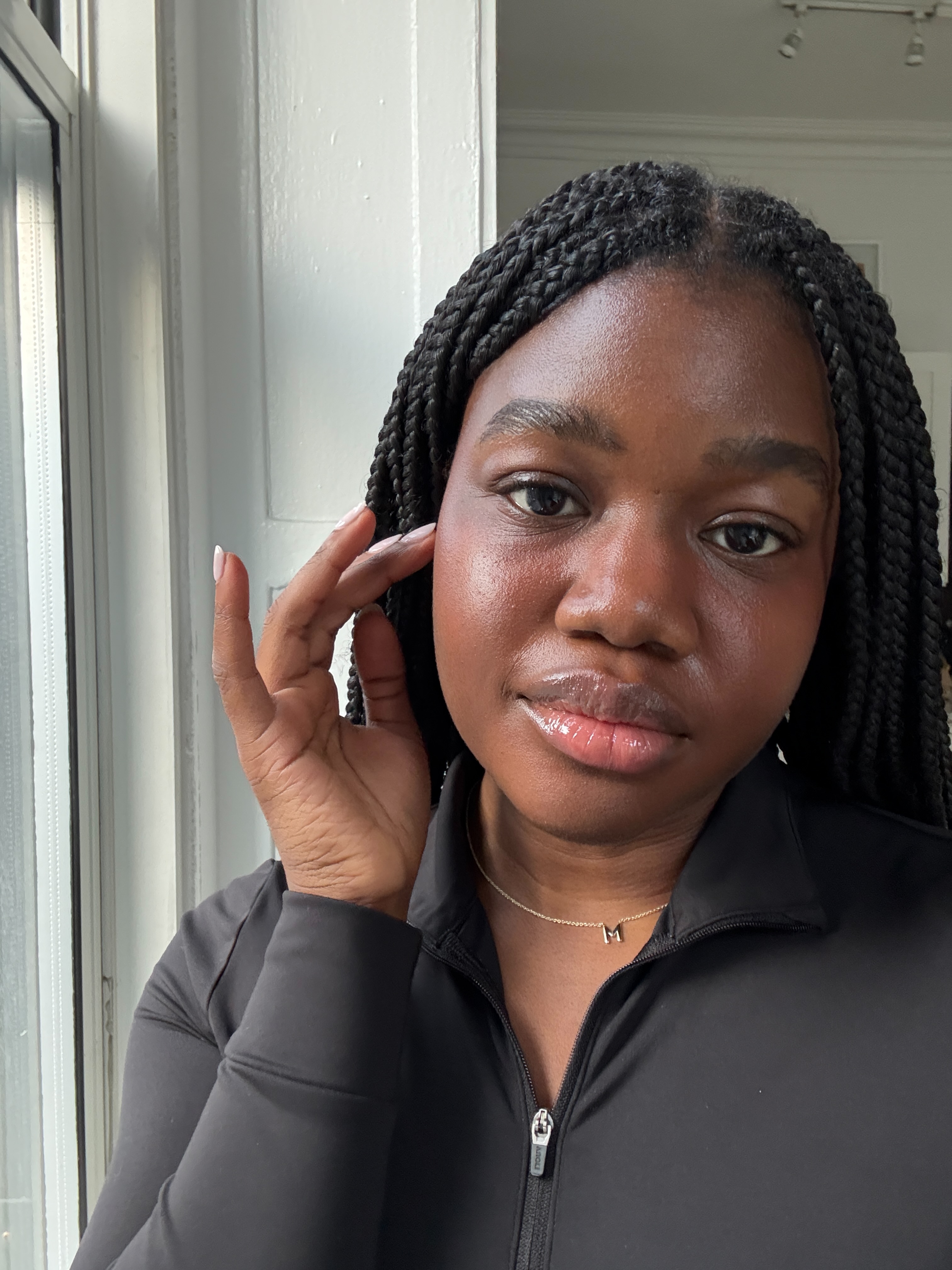 Associate Beauty Editor Maya Thomas after applying Elemis&#039; Pro-Collagen Marine Cream SPF 30