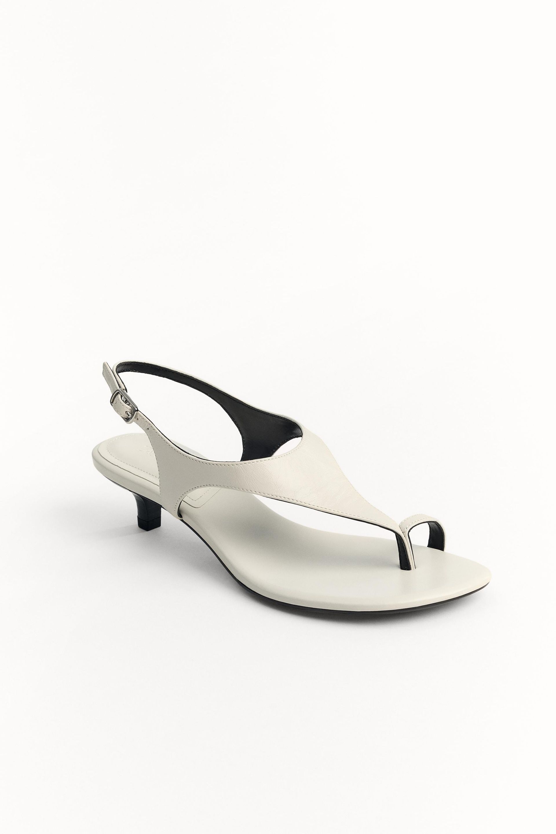Leather Kitten Heeled Sandals
