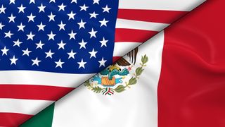 USA and Mexico flags