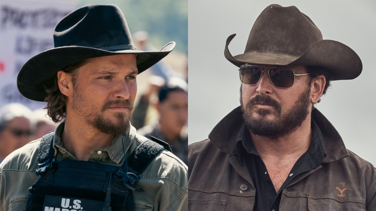 From left to right: Luke Grimes in Marshals and Cole Hauser in Yellowstone.