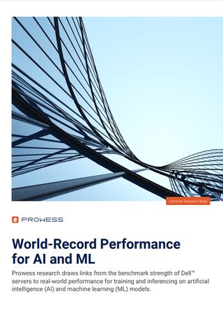 Whitepaper from Dell on their world-record performance for AL and ML with image of metal sculpture from the ground up