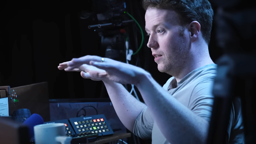 Brennan Lee Mulligan gesticulates while describing an epic scene in Critical Role&#039;s new Campaign 4: Araman.