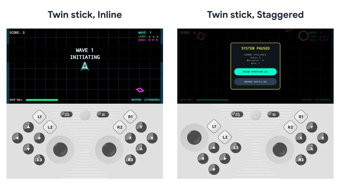 Android 17 preps a foldable gaming mode, splitting your screen, delivering virtual gamepad at the bottom that users can customize, altering stick placement.
