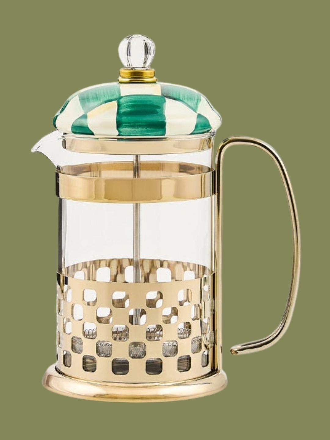 MacKenzie-Childs, Emerald Check French Press