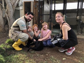 The family meet a giant land snail