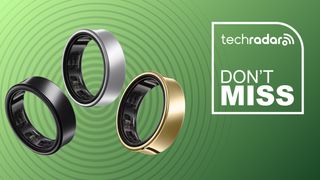 Three Smart Rings on a green background
